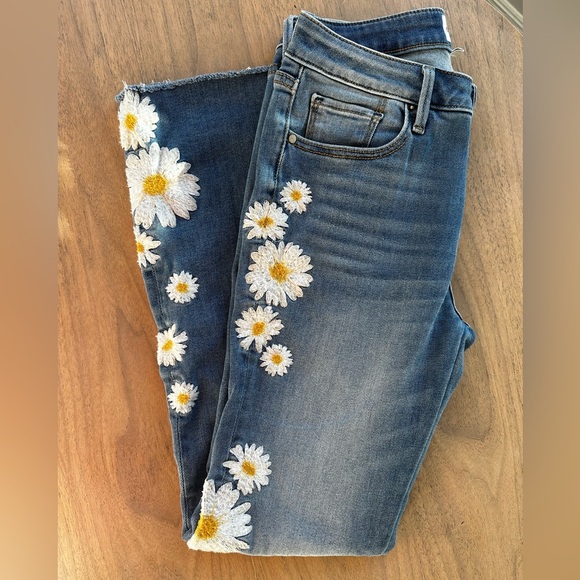 Driftwood Women's Boot Cut Jeans with Floral Embroidery - Picture 2 of 12